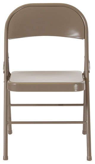 2 Pack HERCULES Series Double Braced Metal Folding Chair, Gray