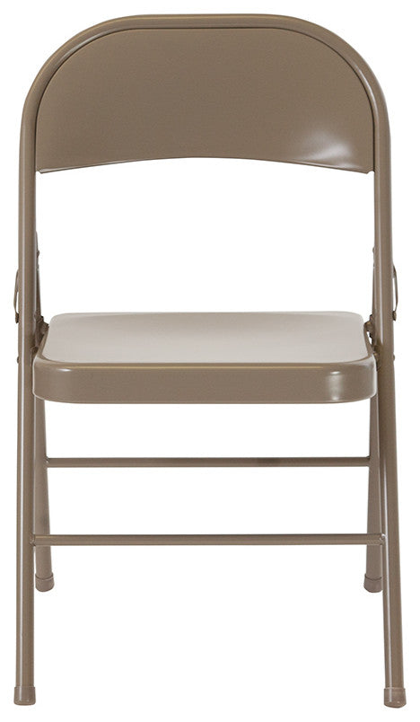 2 Pack HERCULES Series Double Braced Metal Folding Chair, Gray