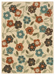 5' x 8' Brown and Ivory Floral Stain Resistant Indoor Outdoor Area Rug