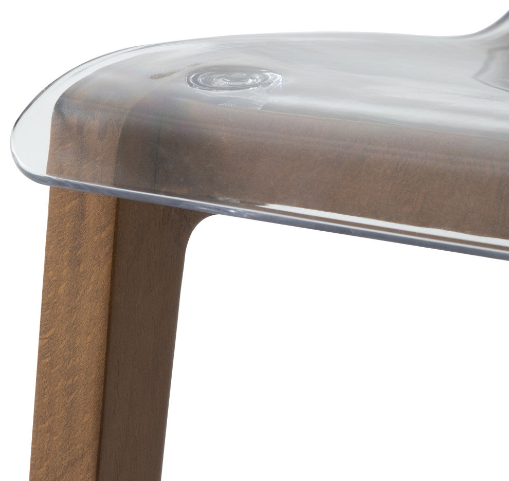 LeisureMod Marsden Modern Dining Side Chair With Beech Wood Legs, Walnut