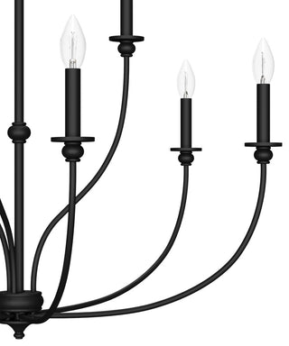 Southcrest Flat Matte Black 9 Light 2 Tier Chandelier Light
