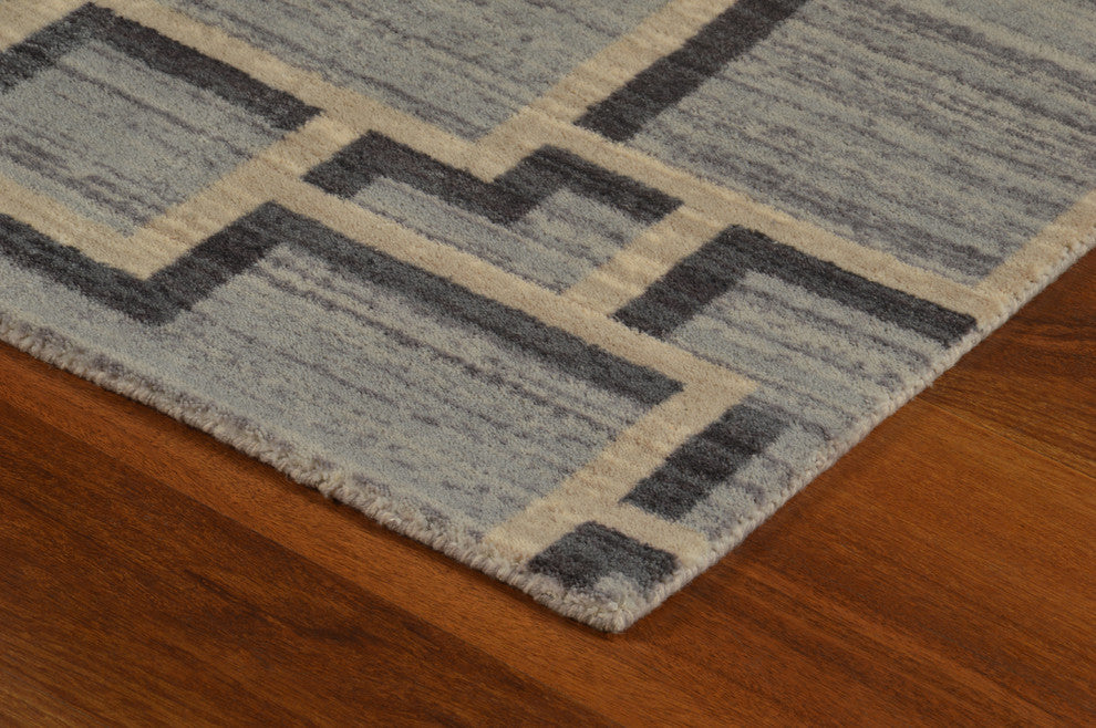 Gray Tetris Mid-Century Geometric Area Rug, 7'6"x9'6"
