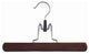 Wooden Clamp Style Pant or Skirt Hanger, Walnut and Chrome, Set of 25