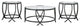 Benzara BM213280 Round Table Set With Glass Top and Geometric Metal Body, Black