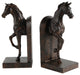 Benzara BM285513 11" Bookend, Trotting Horse FIgurines, Artisanal Black Finish