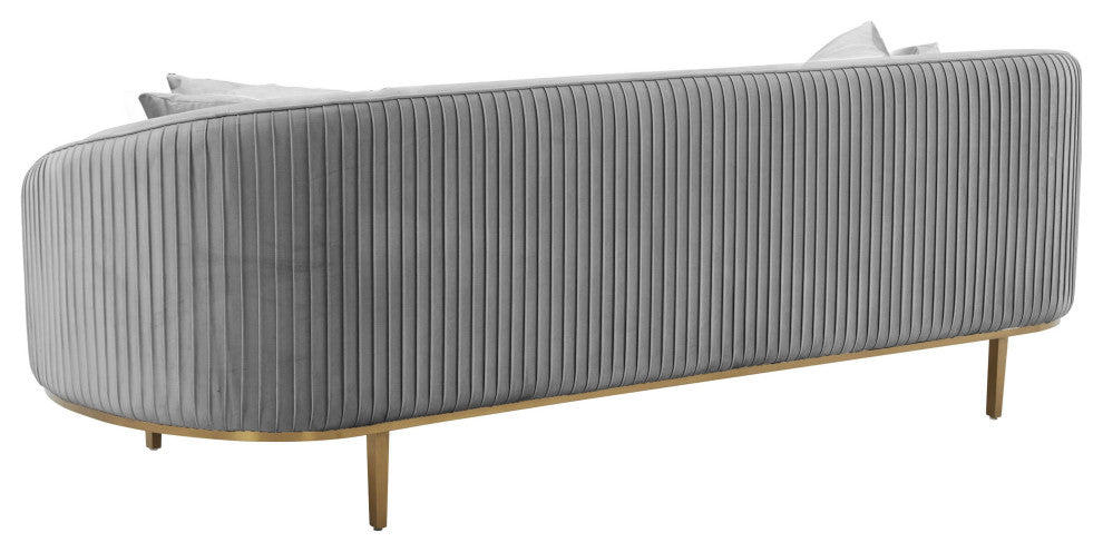 Michelle Light Gray Pleated Sofa