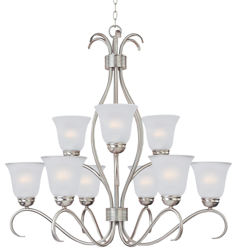 Maxim 10128FT Basix 9 Light 32"W Chandelier - Satin Nickel