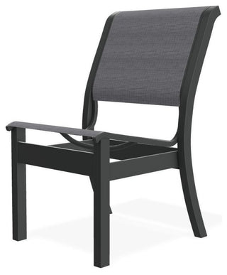 Leeward Sling Stackable Outdoor Dining Chair, Augustine Pewter/Graphite