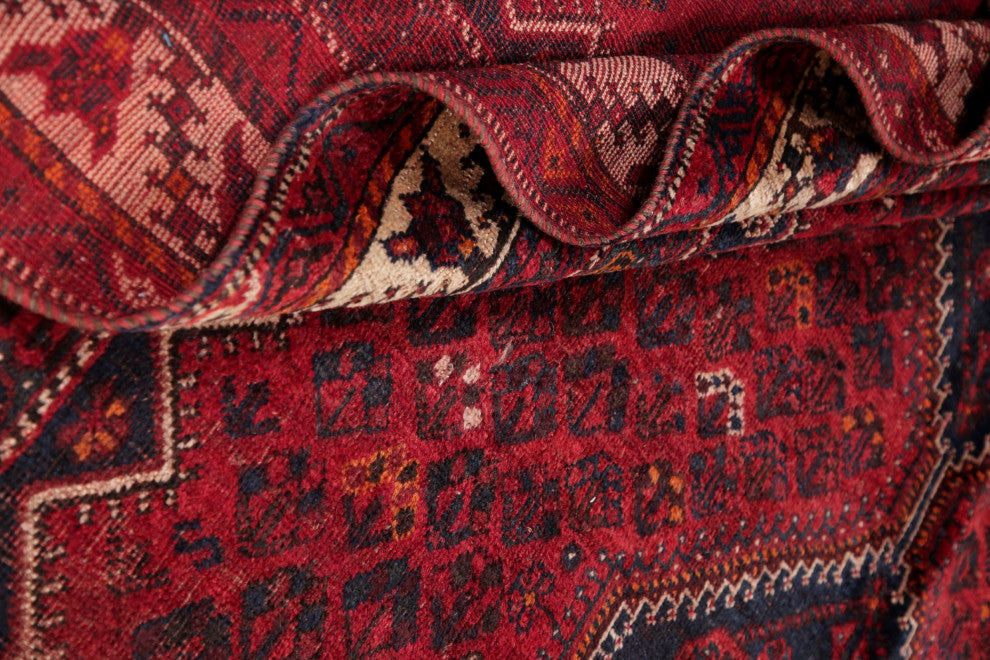 Consigned, Antique Oriental Traditional Hand Made Persian Area Rug, Red, 7x10