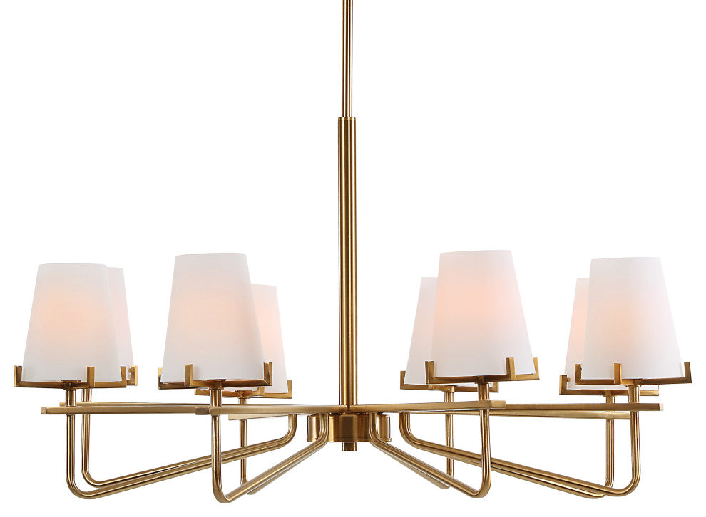 Lassen 8 Light Brass Chandelier