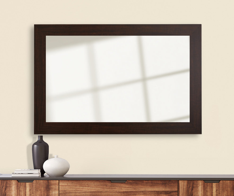 Pendleton Framed Wall Mirror, Walnut, 36" X 36"