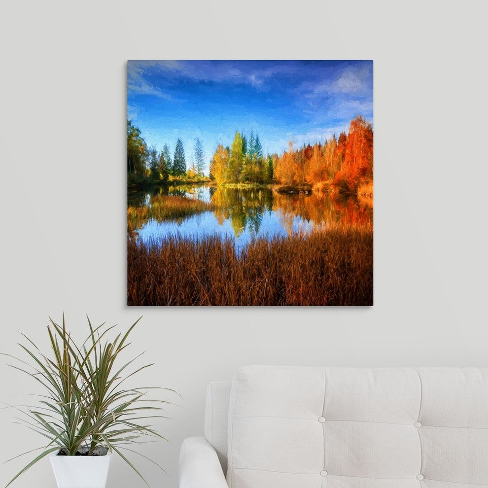 "Square Fall" Wrapped Canvas Art Print, 24"x24"x1.5"