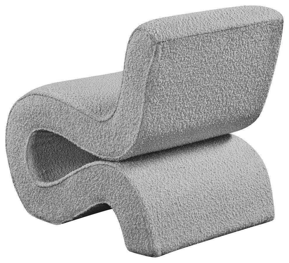 Desiree Boucle Fabric Upholstered Accent Chair, Grey