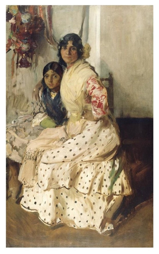 "Pepilla the Gypsy and Her Daughter" Print by Joaquin Sorolla y Bastida, 29"x46"
