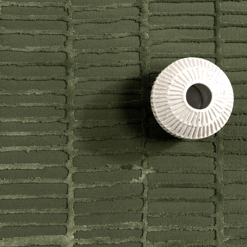 Nuloom Kailani Geometric Washable Rug, Green 6' 7" x 9'