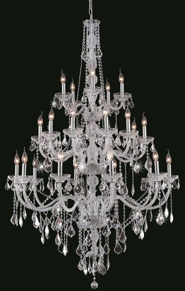 Elegant Verona Foyer Hall Light, Chrome Finish With Royal Cut Crystal