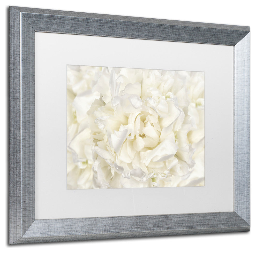Cora Niele 'White Peony Flower' Matted Framed Art