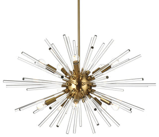 Samuel 32" Crystal Rod Pendant, Gold