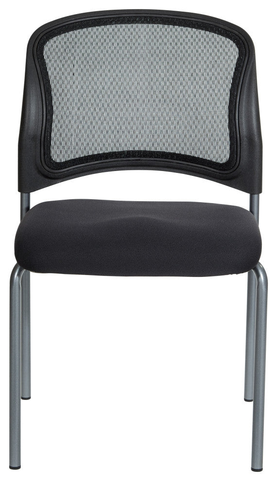 Titanium Black Visitors Chair With ProGrid Back and Straight Legs