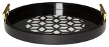Caspen Round Decorative Tray, Black 15.5" Diameter