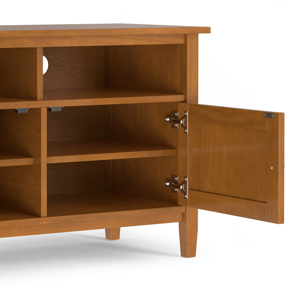 Warm Shaker Solid Wood 42" TV Media Stand, Light Golden Brown For TVs up to 43"