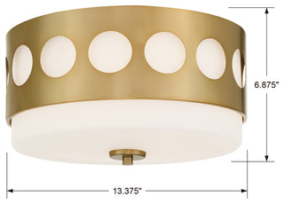 Kirby 2 Light Ceiling Mount, Vibrant Gold