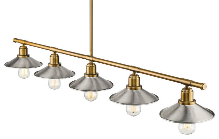 Z-Lite 613-5L Casa 5 Light 51.5"W Linear Chandelier - Factory Brass