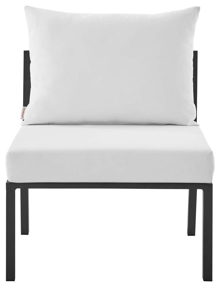 Lounge Sectional Sofa Chair Set, Aluminum, Metal, Gray White, Outdoor