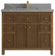 Sonoma Teak 42 Single Sink Vanity in Dark Natural with 2" Piatra Gray Quartz