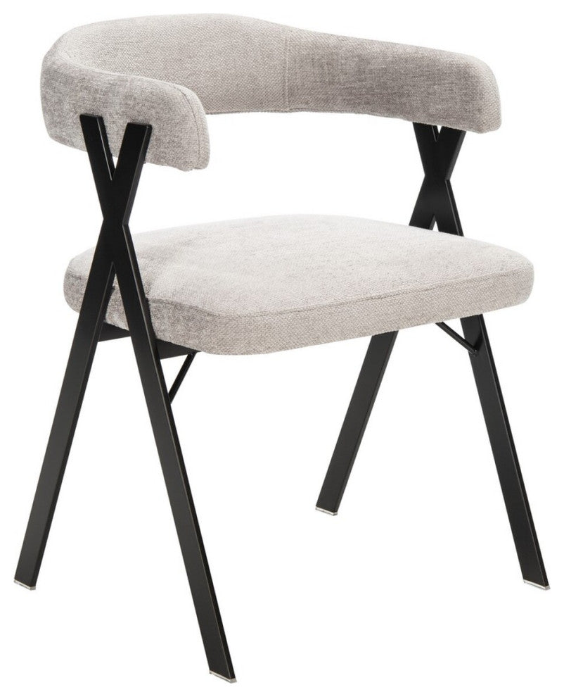 Safavieh Izzy Chenille Dining Chair Grey/Black