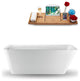 67" Streamline Freestanding Tub and Tray With Internal Drain