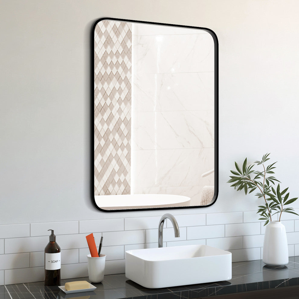 Waterloo 30x40 Black Rectangular Metal Frame With Round Corner