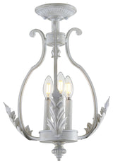 Austen 12.2" Metal Led Semi-Flush Mount, Antique White