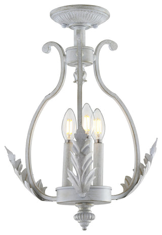 Austen 12.2" Metal Led Semi-Flush Mount, Antique White