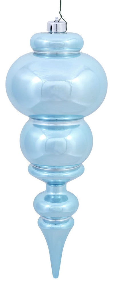 Vickerman N150632DSV 14" Baby Blue Shiny Finial Ornament