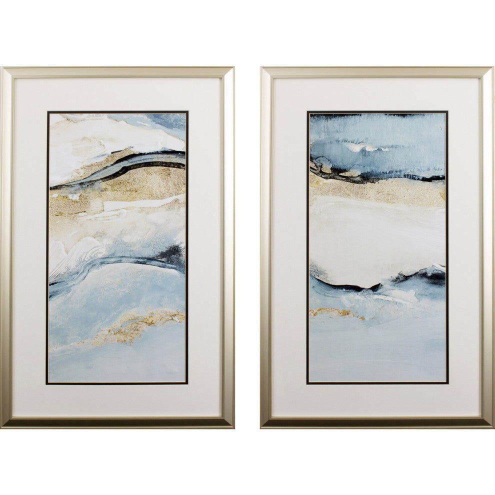 Blue Crystalline Wall Art, 2-Piece Set
