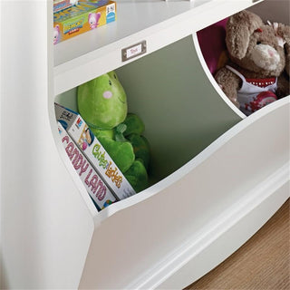 Sauder Pogo Engineered Wood Bookcase/Footboard in Soft White Finish