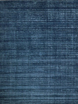 Martelli Modern Handloomed Silky Nylon Navy Area Rug, 2'x3'