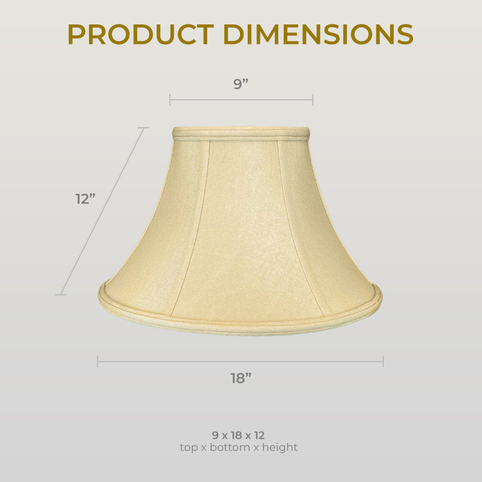 Royal Designs Shallow Bell Basic Lamp Shade, Antique Gold, 9x18x12