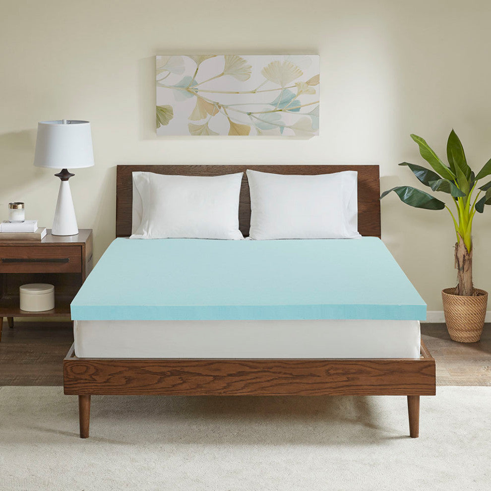 Sleep Philosophy 2" Memory Foam Mattress Topper, White, Twin Xl