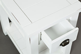 Artisan's Craft Chairside Table, Weathered White