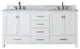 Avanity Modero 72" Double Vanity, White Finish, Carrera White Marble Top