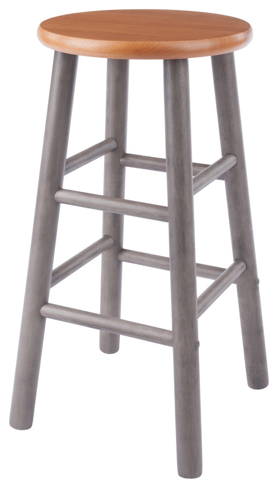Huxton 2-Pc Counter Stool Set, Gray and Teak