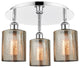 Cobbleskill-3 Light 17" Flush Mount-Polished Chrome, Mercury Glass Shade