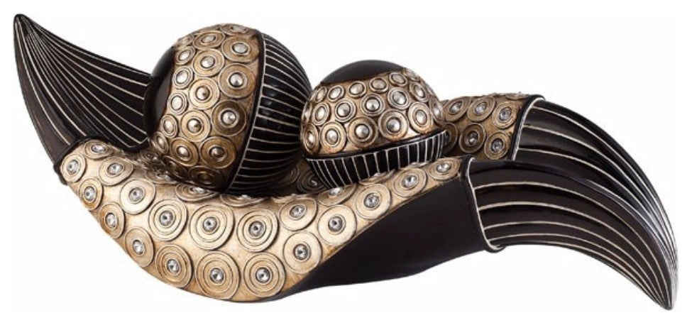 Patrice Sturdy decor Bowl With Spheres, Gold And Black, Set Of 2