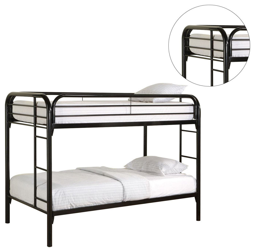 Twin Over Twin Bunk Bed, Black