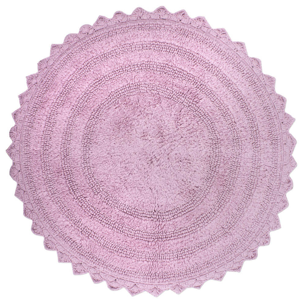DII Mauve Round Crochet Bath Mat