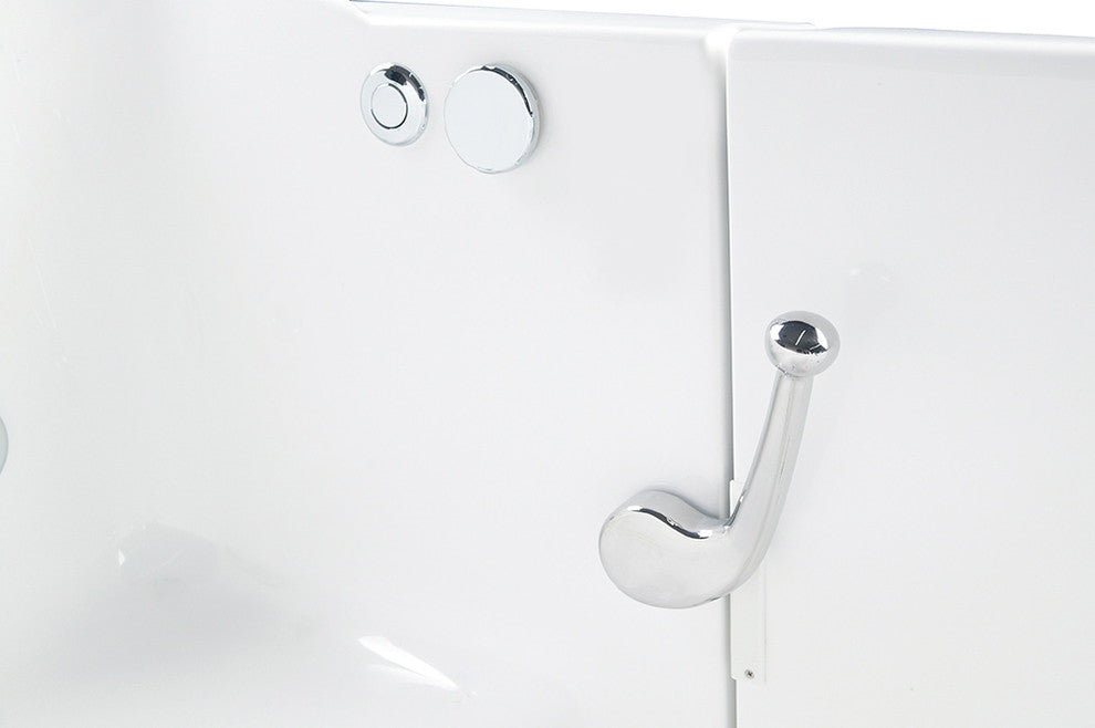 Ella's Bubbles Short Walk-In Bathtub, White With Left Drain/Door