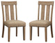 Set of 2 Upholstered Side Chair, Maple Finish
