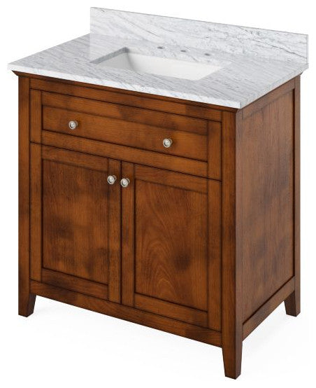 Chatham Traditional 36" Chocolate Single Undermount Sink Vanity With Marble Top